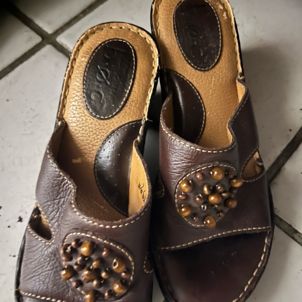 B.O.C Brown Leather Women's Wedge